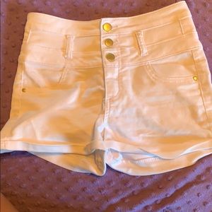 White high waisted shorts